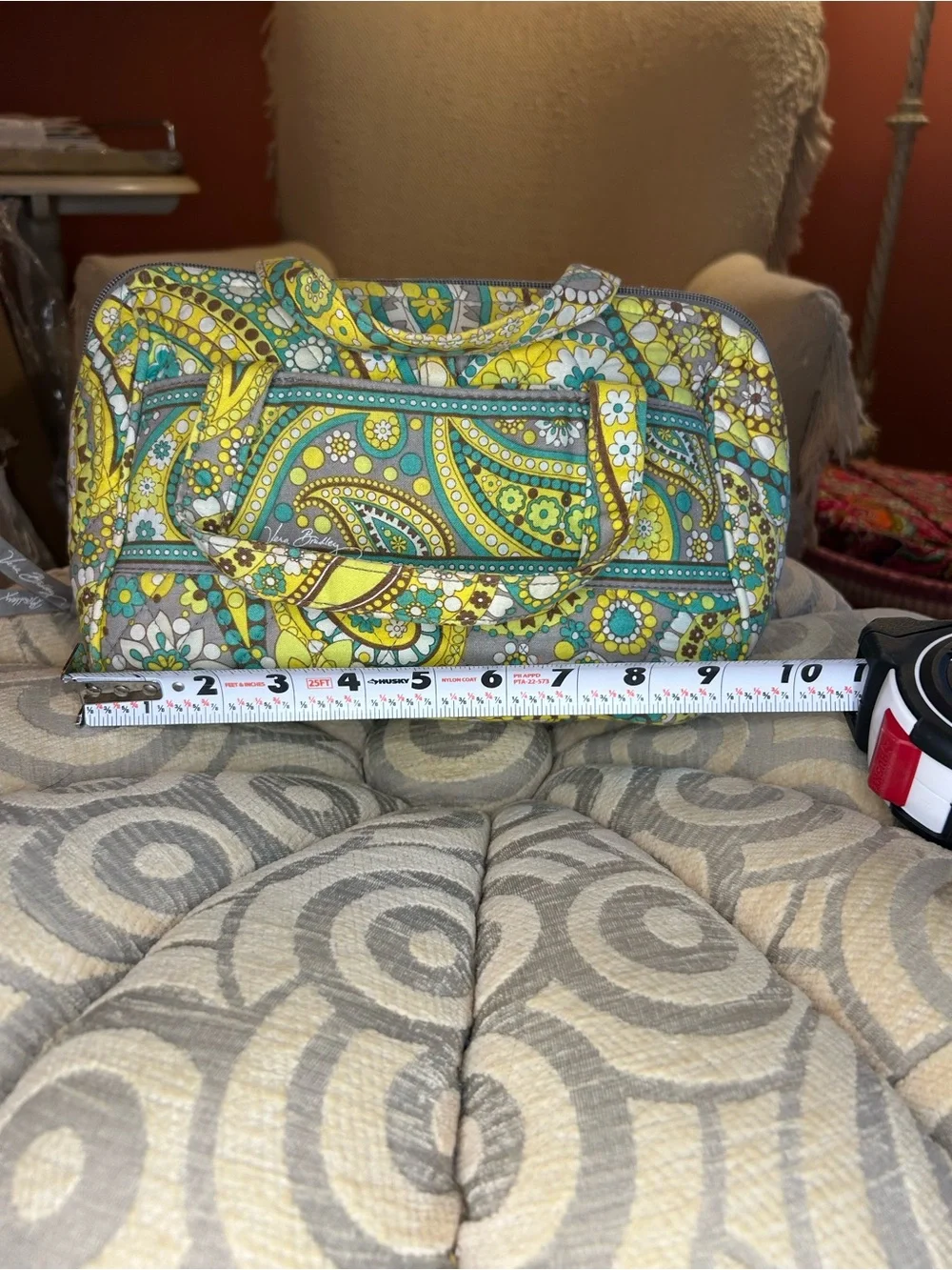 Vera Bradley Lemon Parfait Paisley Cosmetic Bag